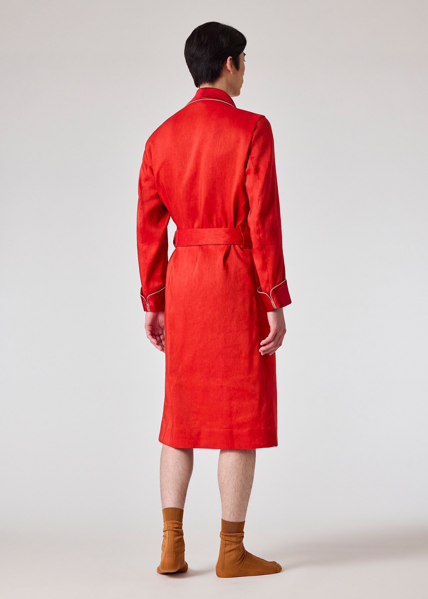 Daniel Hanson For Paul Smith - Red Linen And Silk Dressing Gown - 7