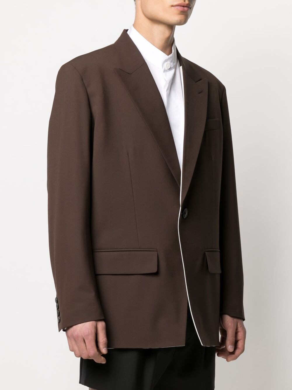 peak-lapel single-breasted blazer - 3