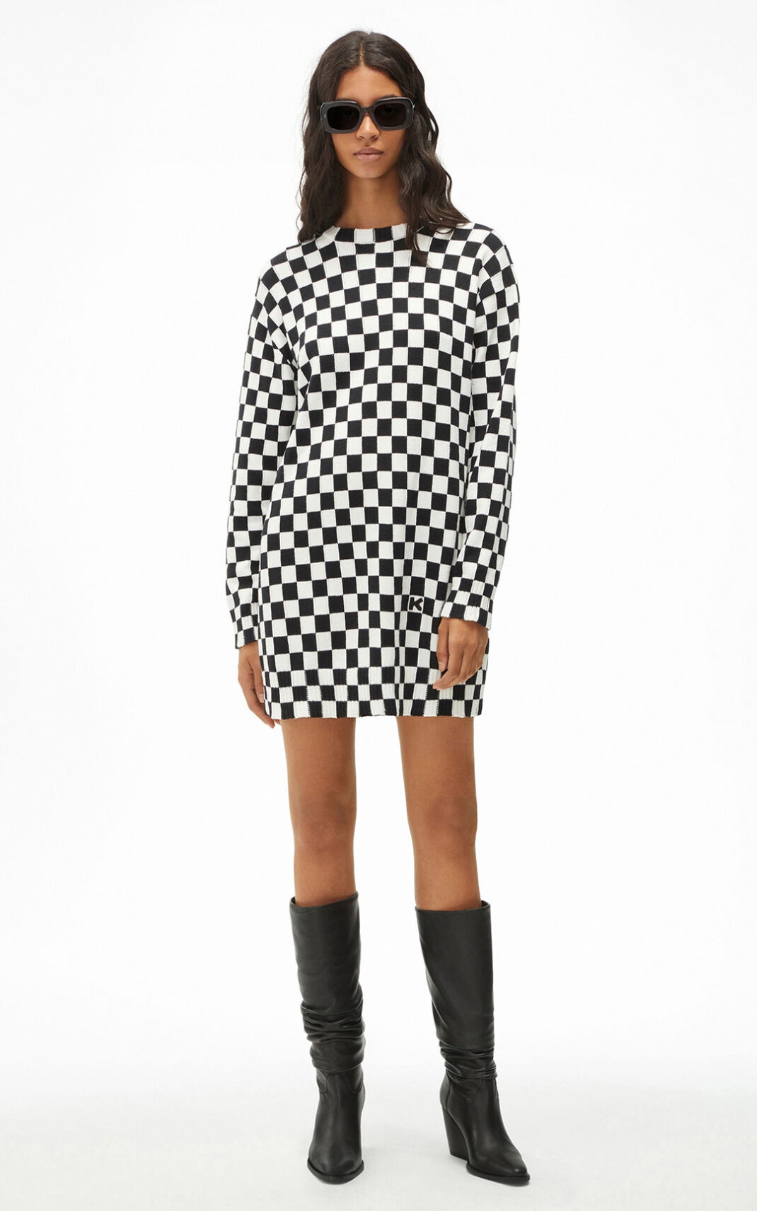 Check print jumper dress - 3