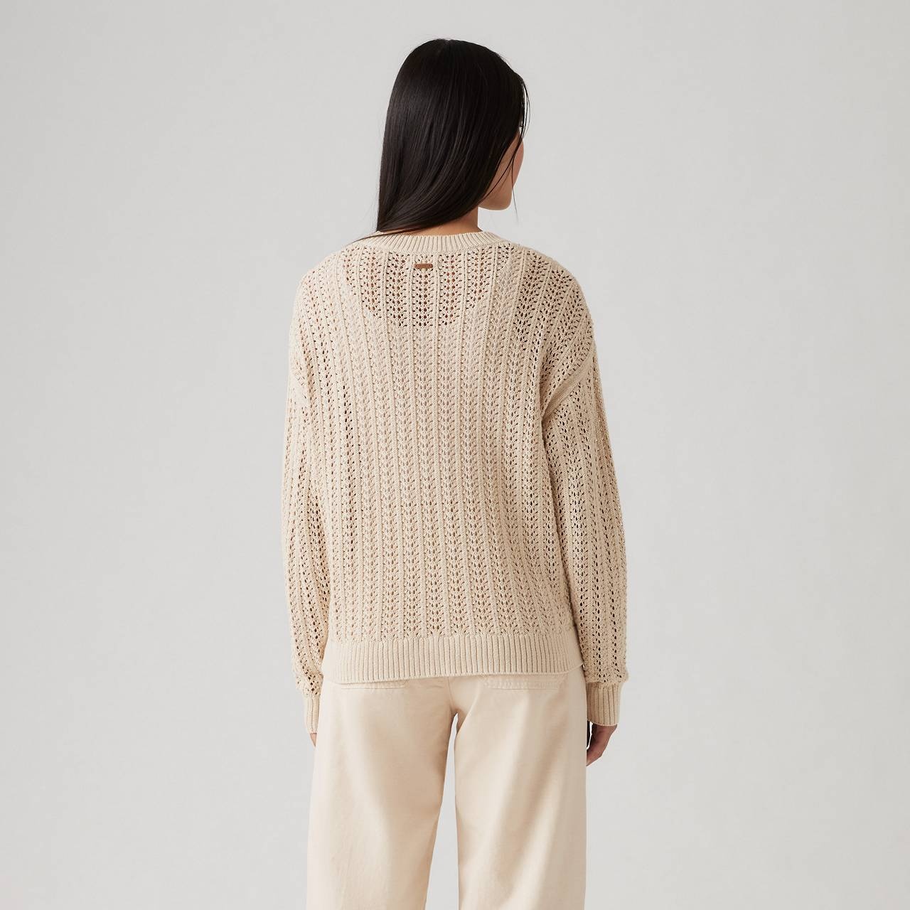 SUNRISE COTTON LINEN CROCHET SWEATER - 4