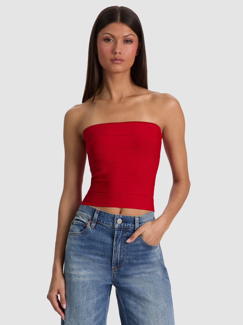 ALISON BANDAGE TUBE TOP - CHILI PEPPER 2