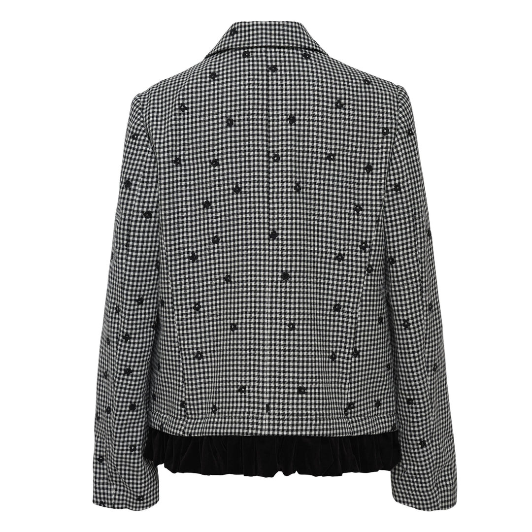 Polka Dot Round Collar Jacket - 2
