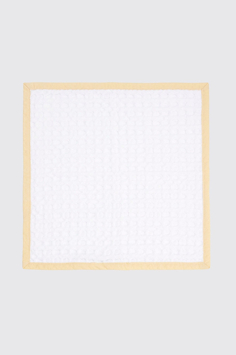 Tuscany Wash Cloth in White & Yellow Apone Waffle 1