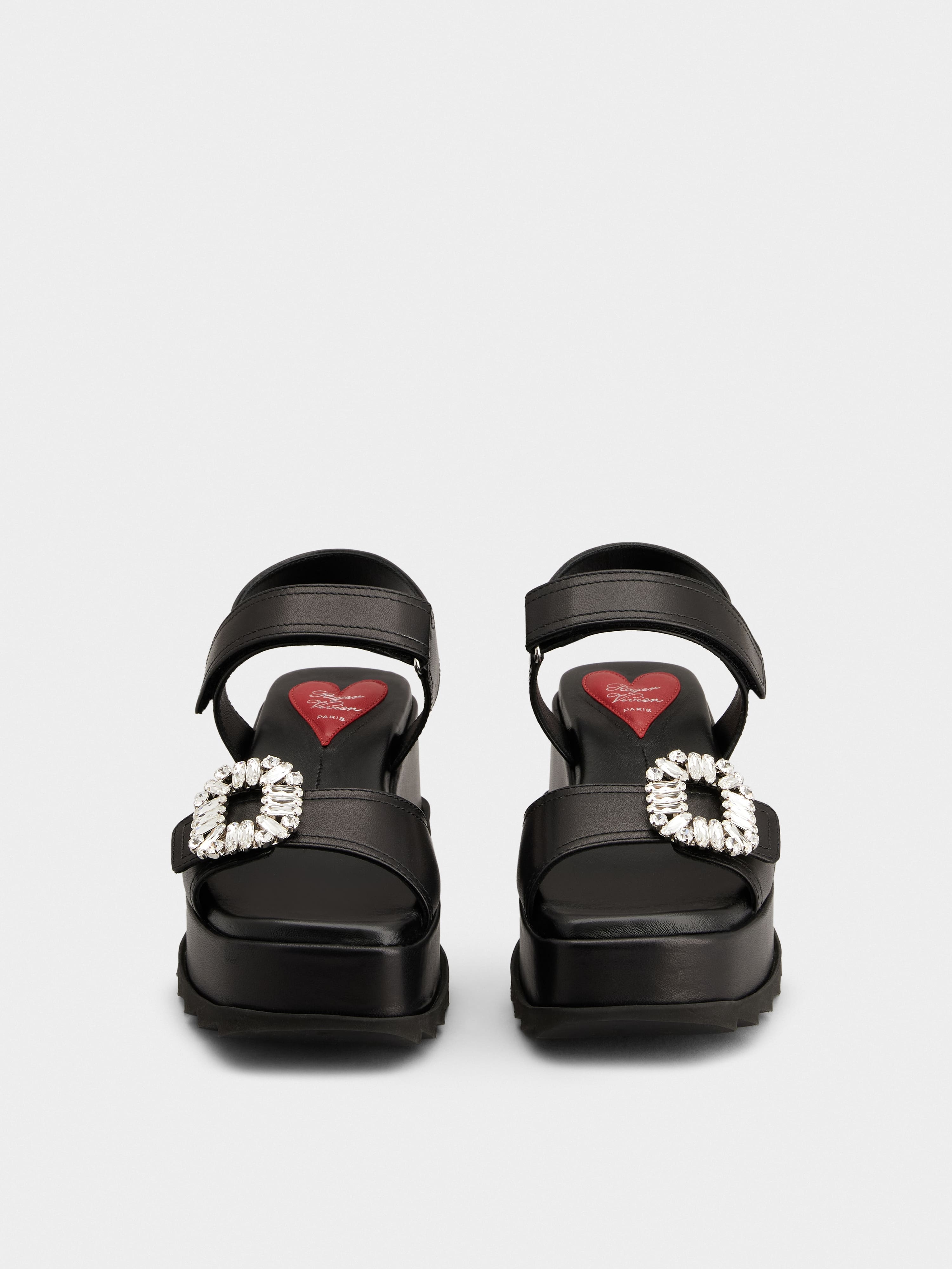 Slidy Viv' Wedge Sandals in leather - 6