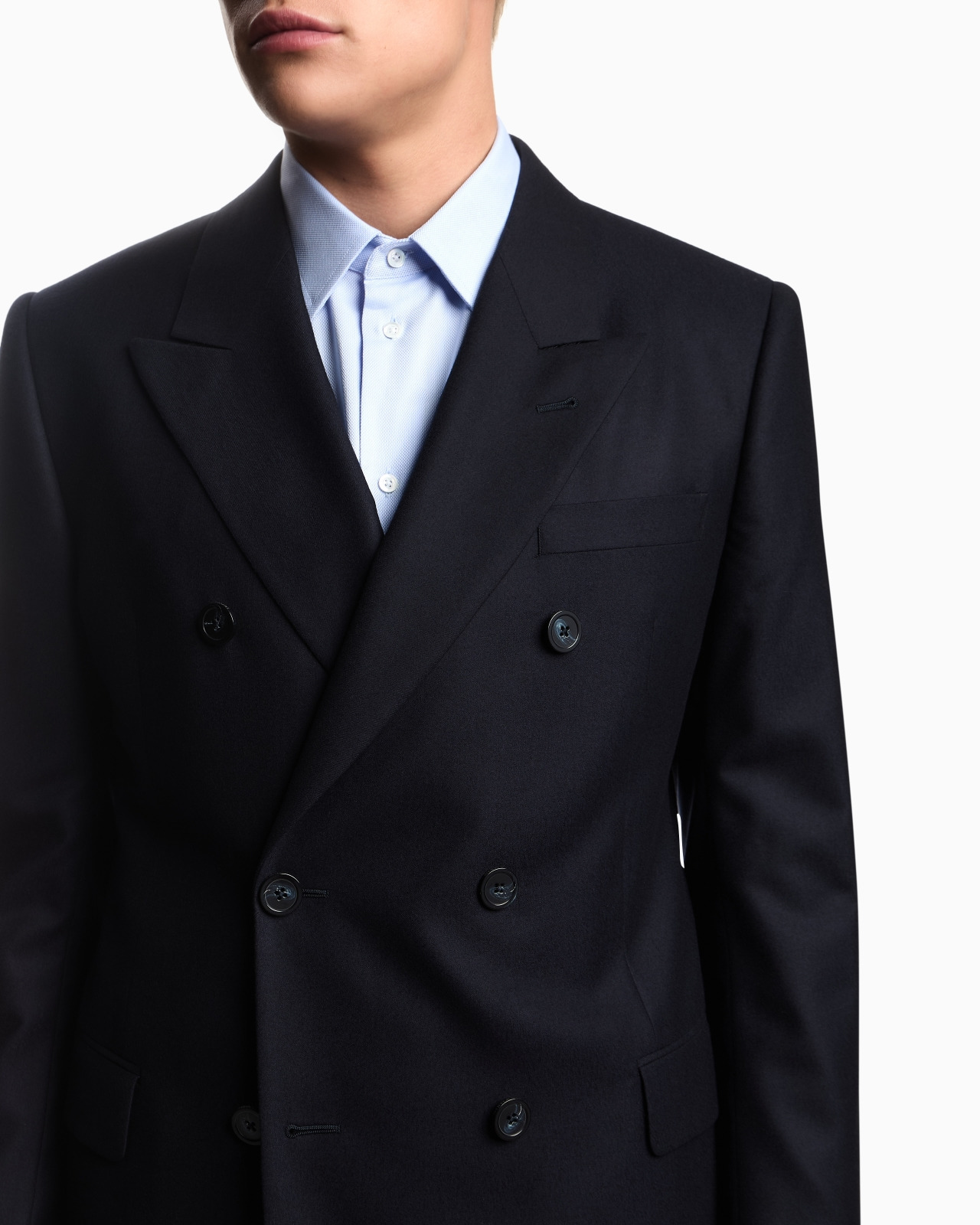 ICON DOUBLE-BREASTED JACKET IN VIRGIN-WOOL FLANNEL - 5