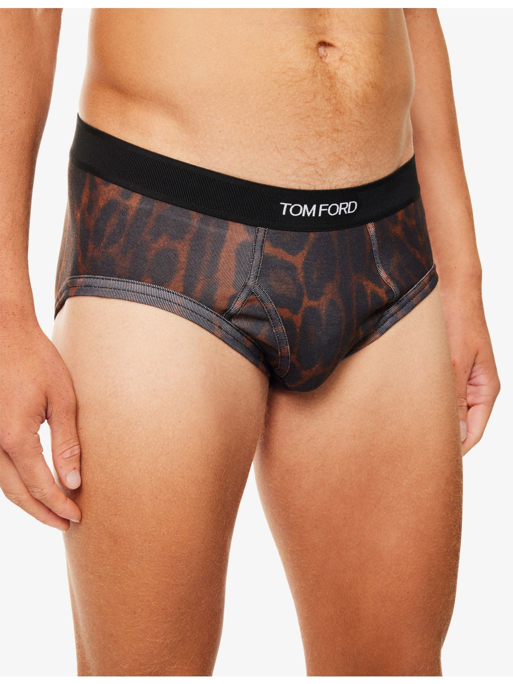 Branded-Waistband Graphic Cotton-Jersey Briefs - 4