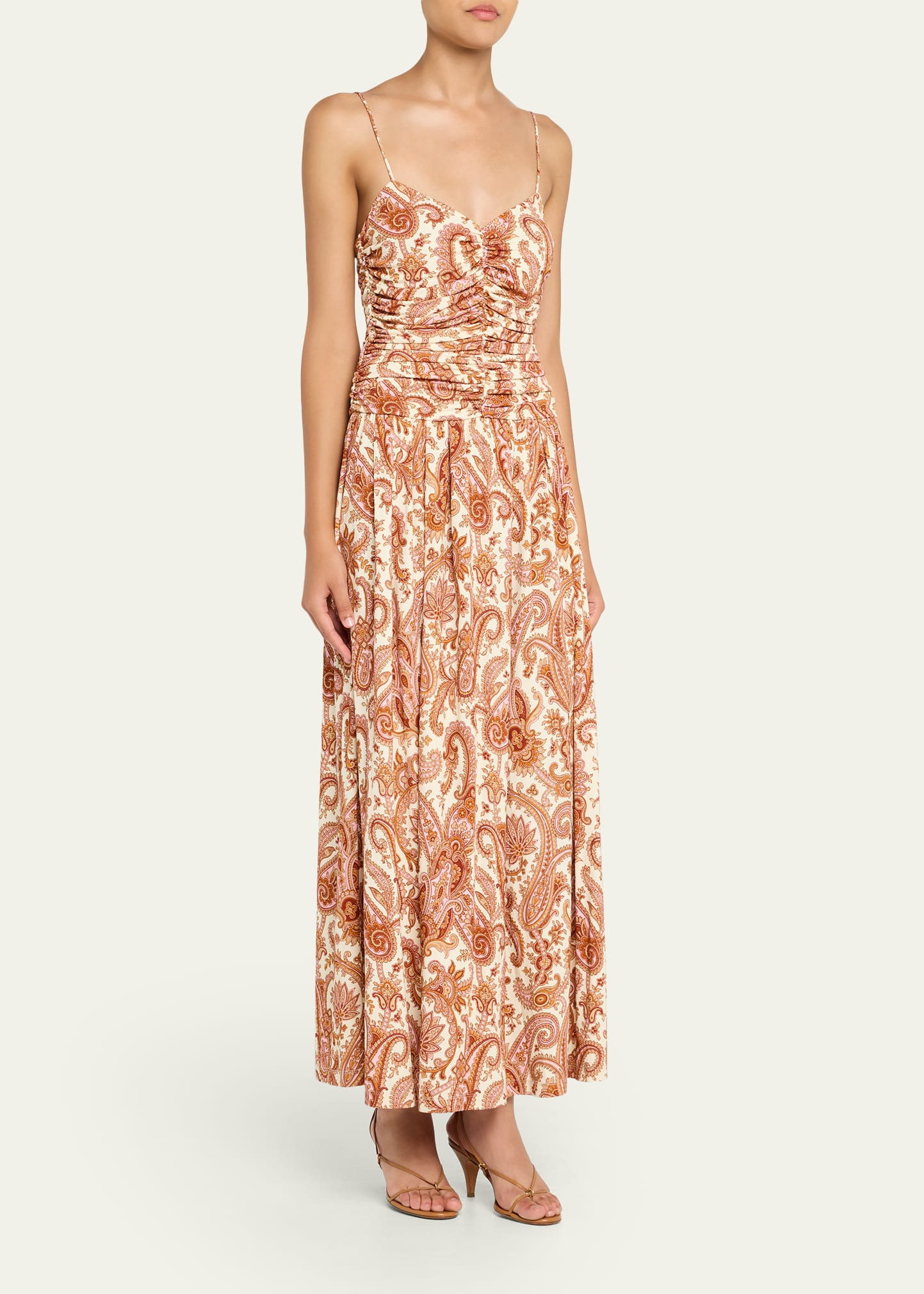 Azalea Paisley-Print Ruched Midi Dress - 4