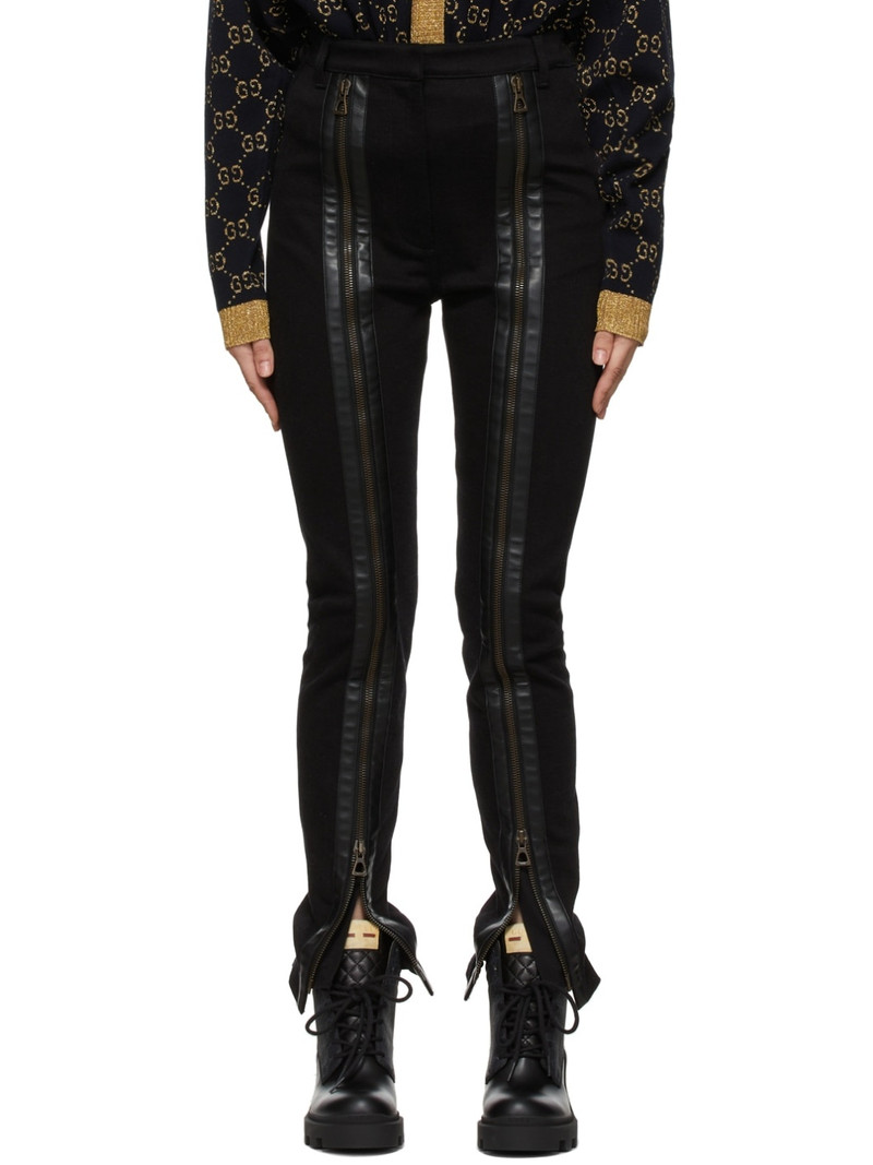 Black Zip Leather Pants 1