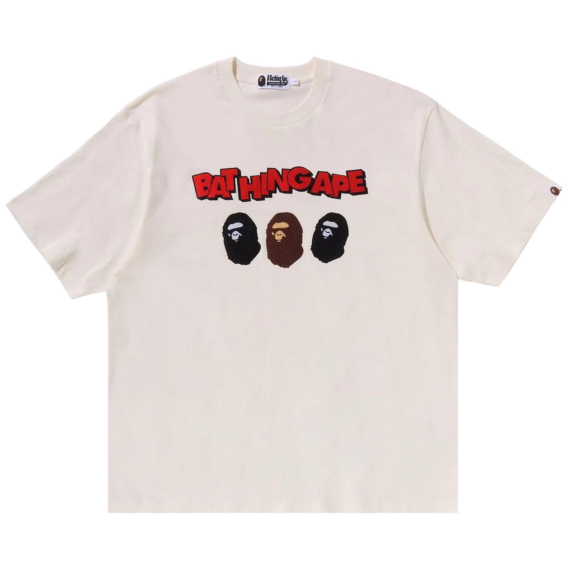 BAPE Triple Ape Head Relaxed Fit Tee 'Ivory' - 1