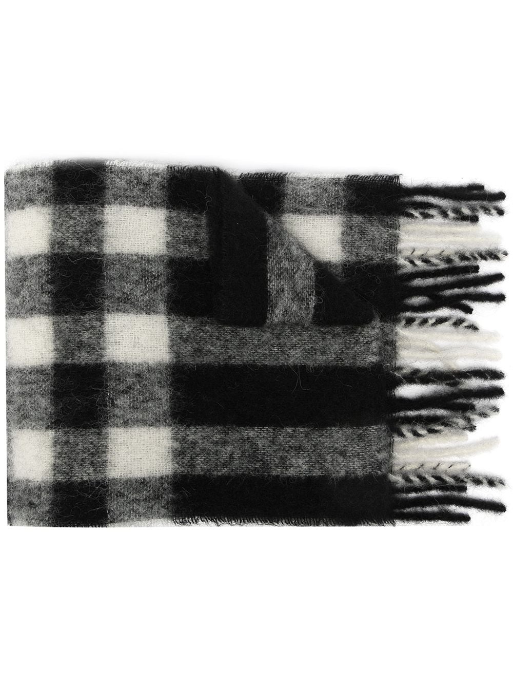 checked knit scarf - 1