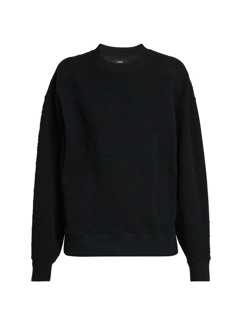 Men's Ma Quad Jacquard Oversized Crewneck Sweatshirt - Black 1