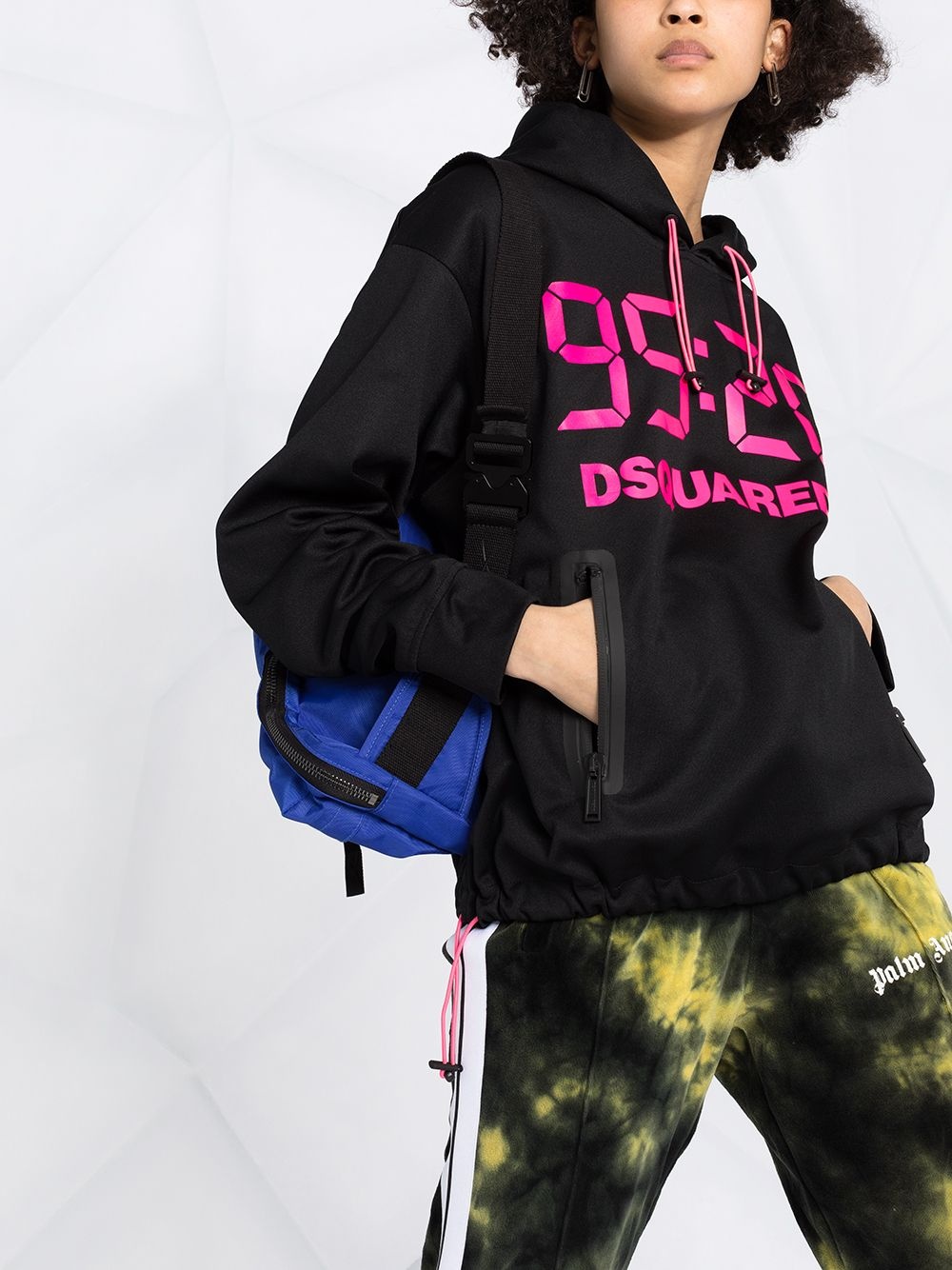 logo-print drawstring hoodie - 3