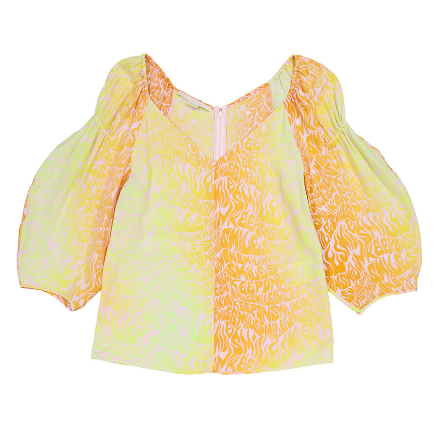 Stella McCartney Ladies Purple Tie-Dyed V-Neck Blouse - 5