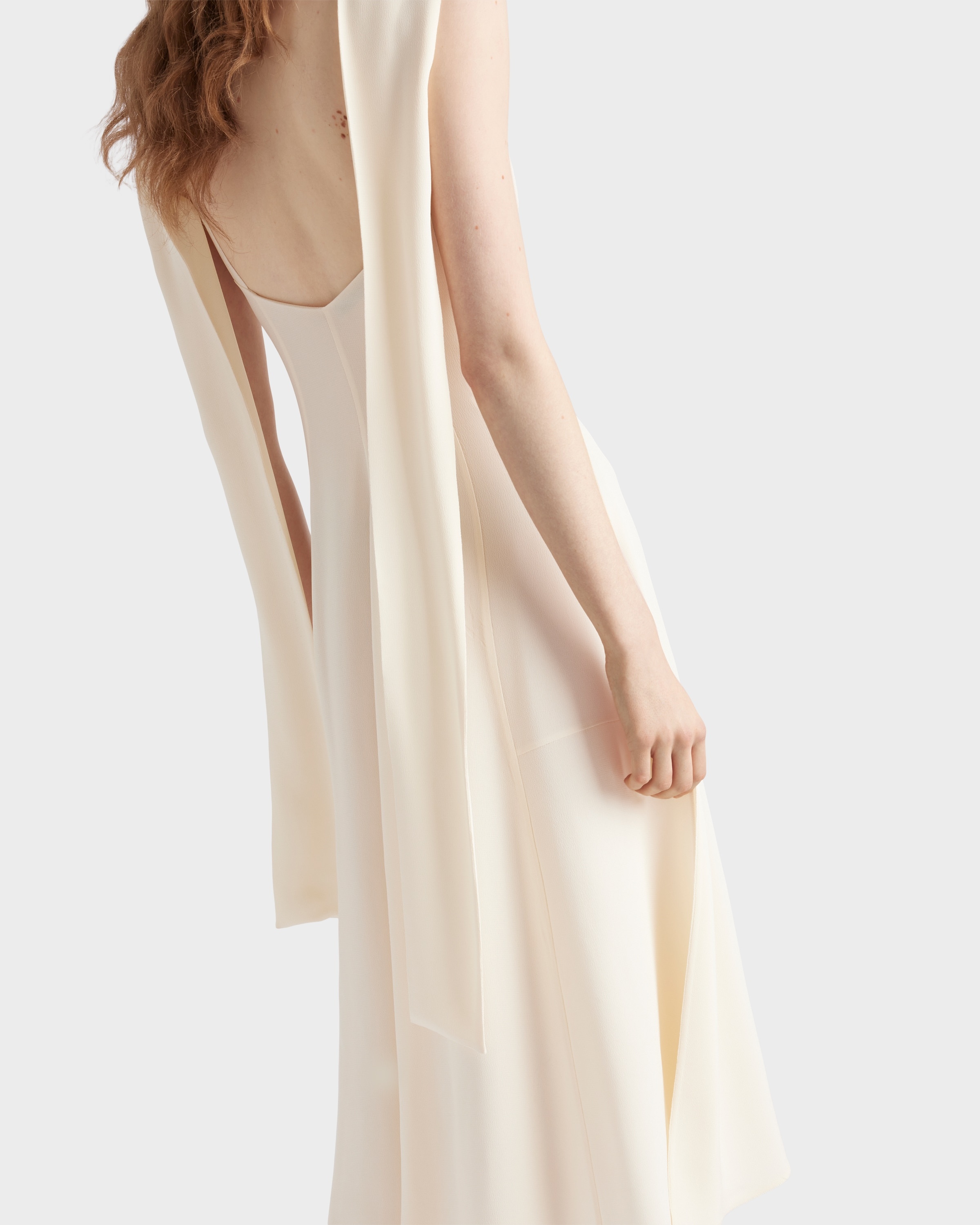 Asymmetrical satin crepe dress - 3
