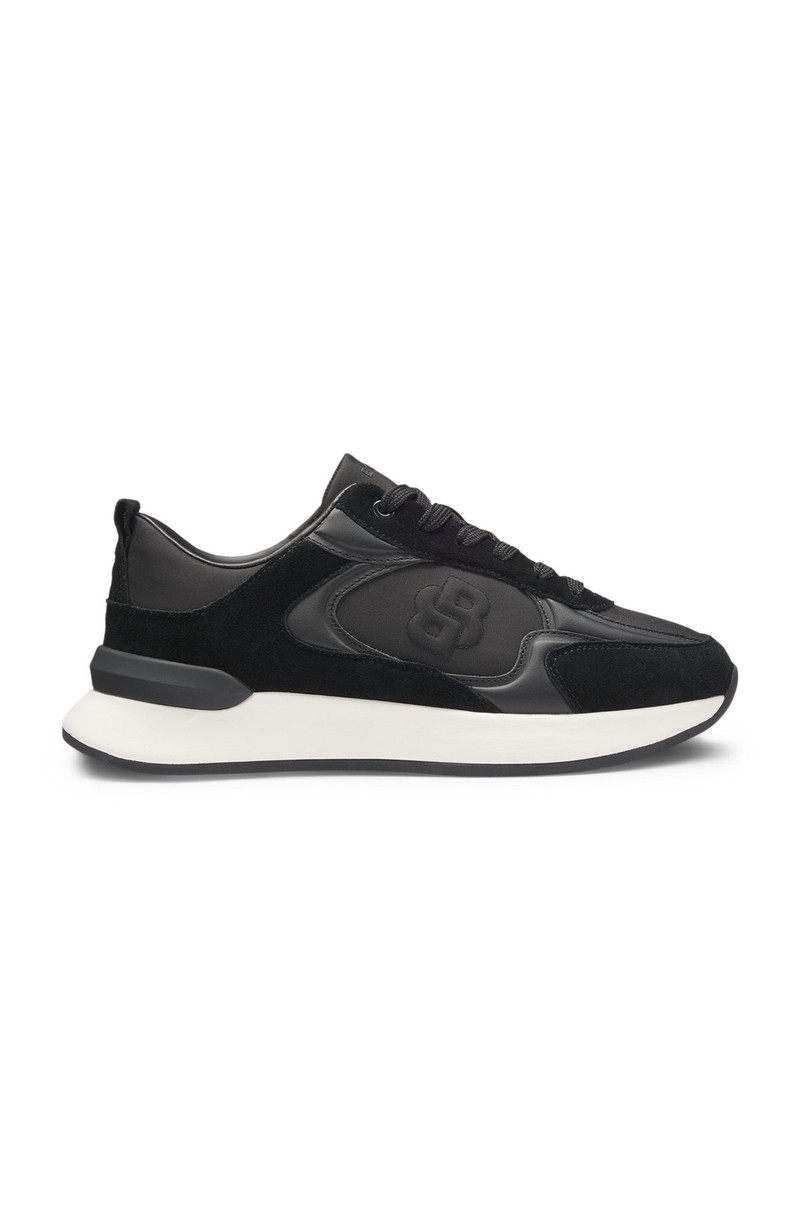 SUEDE-TRIM TRAINERS WITH DOUBLE B MONOGRAM 1
