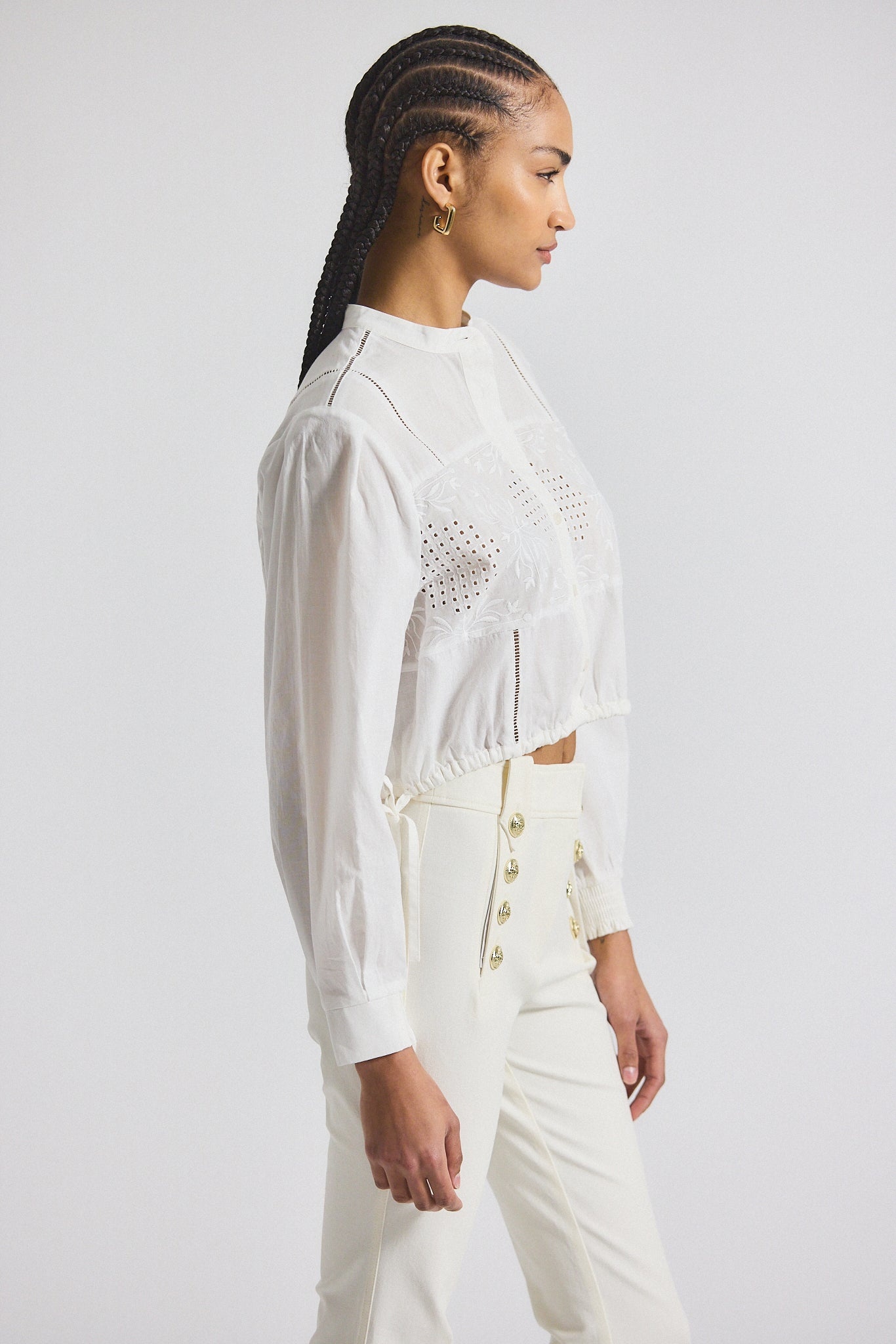 MALORY GARDEN TILE EYELET BLOUSE - 3