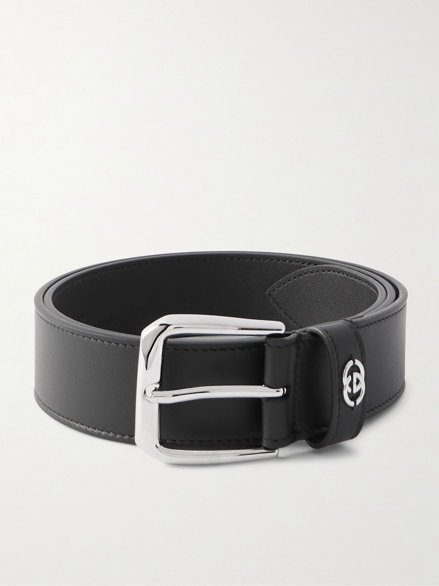 3.5cm Logo-Embellished Leather Belt Black - 1