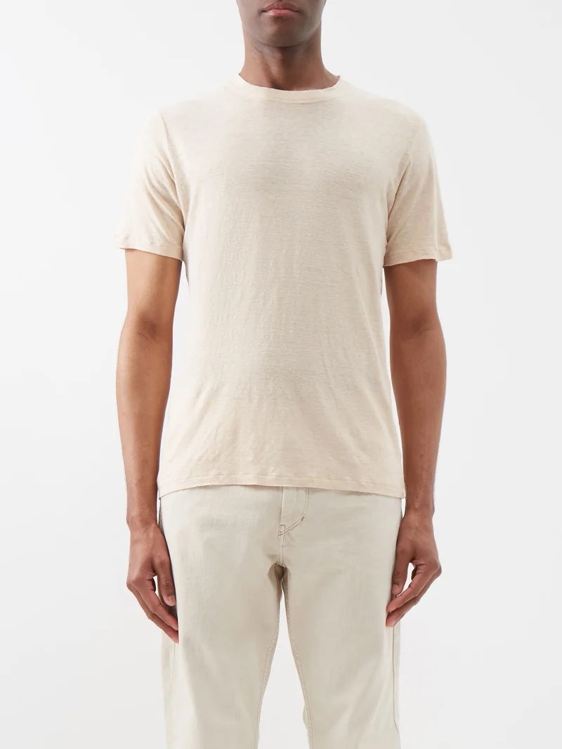 Leon linen-jersey T-shirt - 1