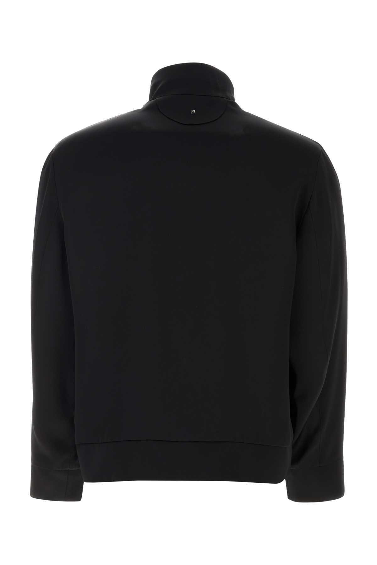 Valentino Garavani Men Black Satin Sweatshirt - 2