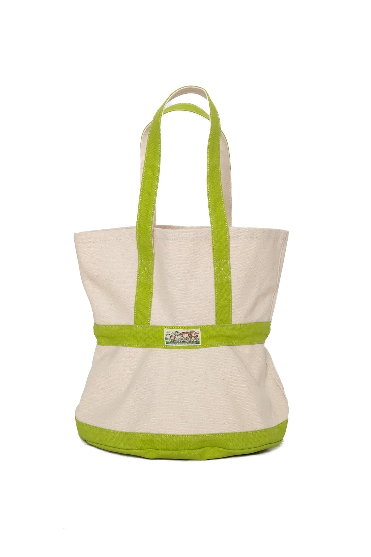 #4 Canvas ELEPHANT TOTE BAG M - Ecru x Green - 1