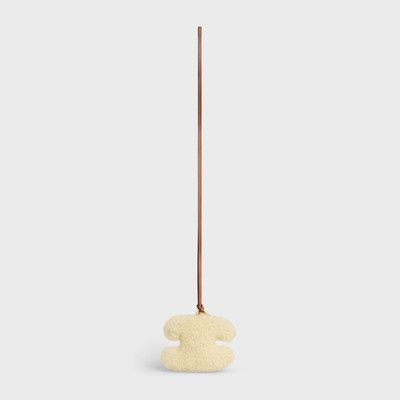 CELINE TRIOMPHE pom-pom keyring in SHEARLING AND SMOOTH CALFSKIN with Gold Finishing outlook