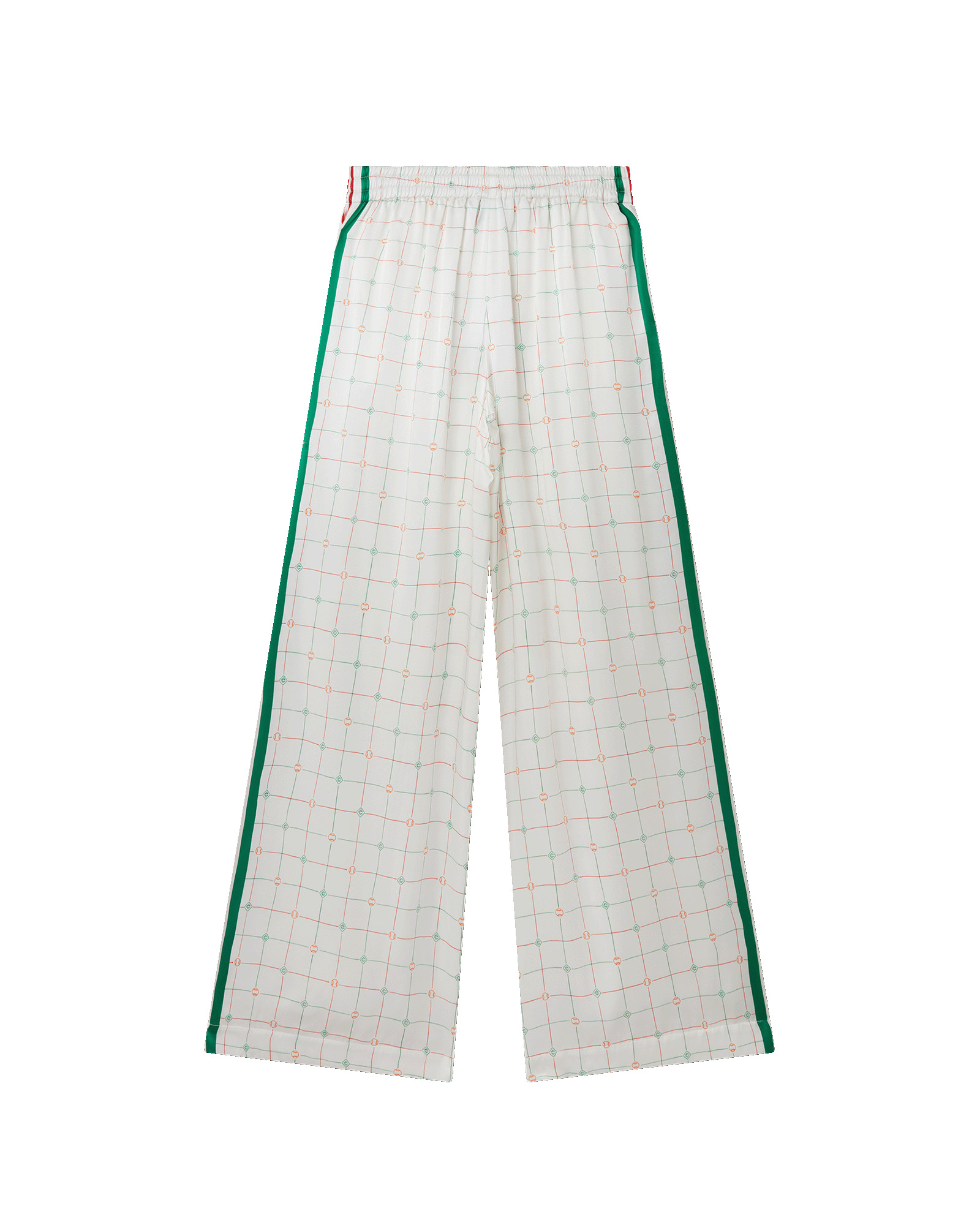 Tennis Club Check Wide Leg Silk Trousers - 5