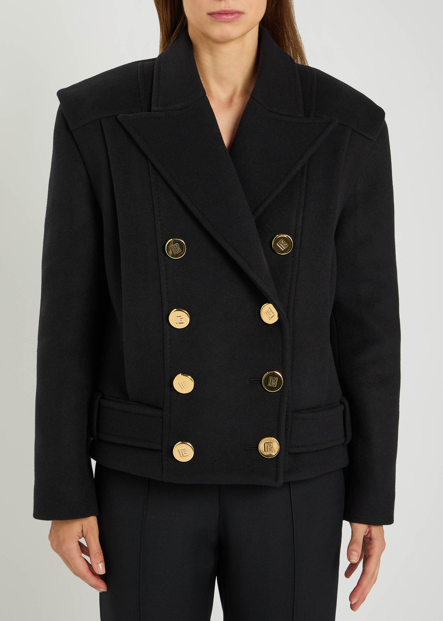 Balmain Double-breasted Wool-blend Coat - 2