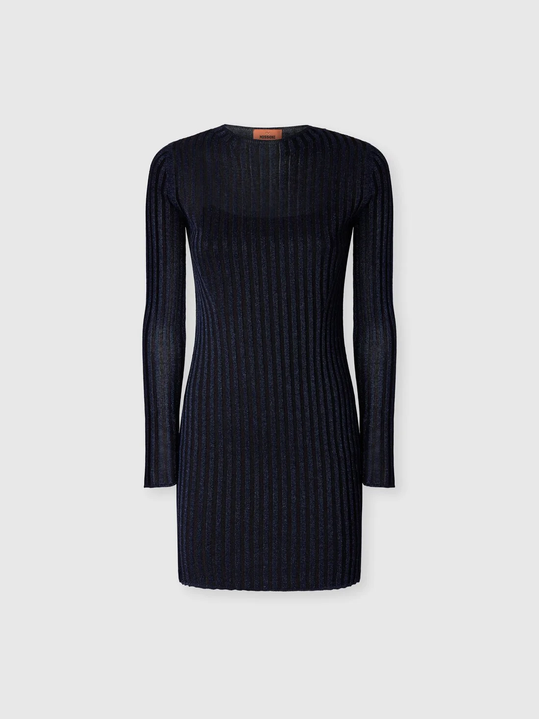 Ribbed viscose lamé mini dress - 1