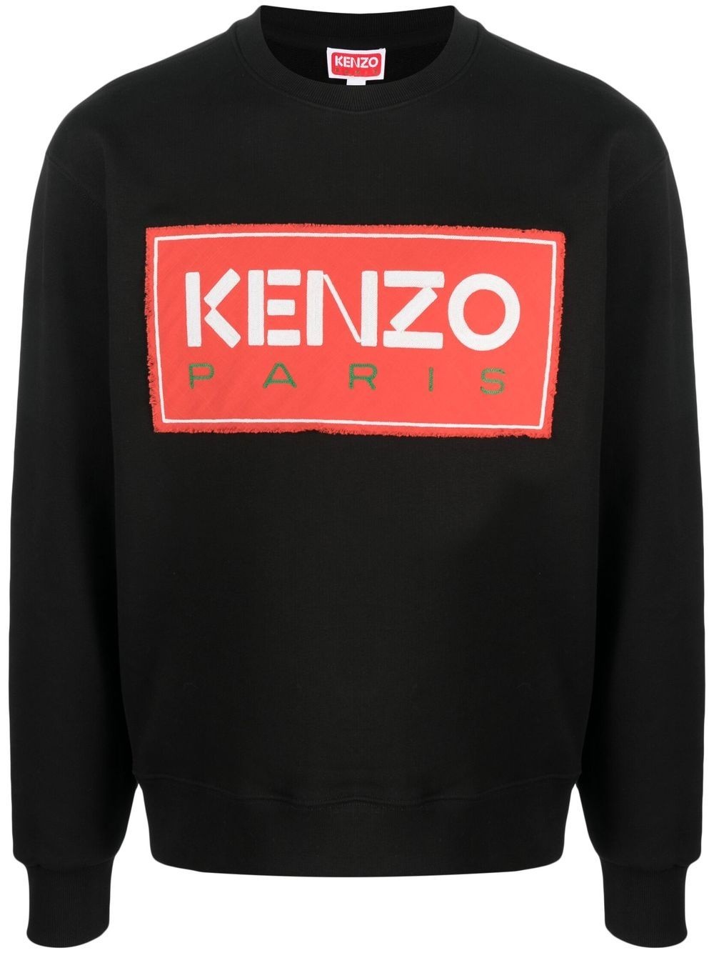 logo-print cotton hoodie - 1