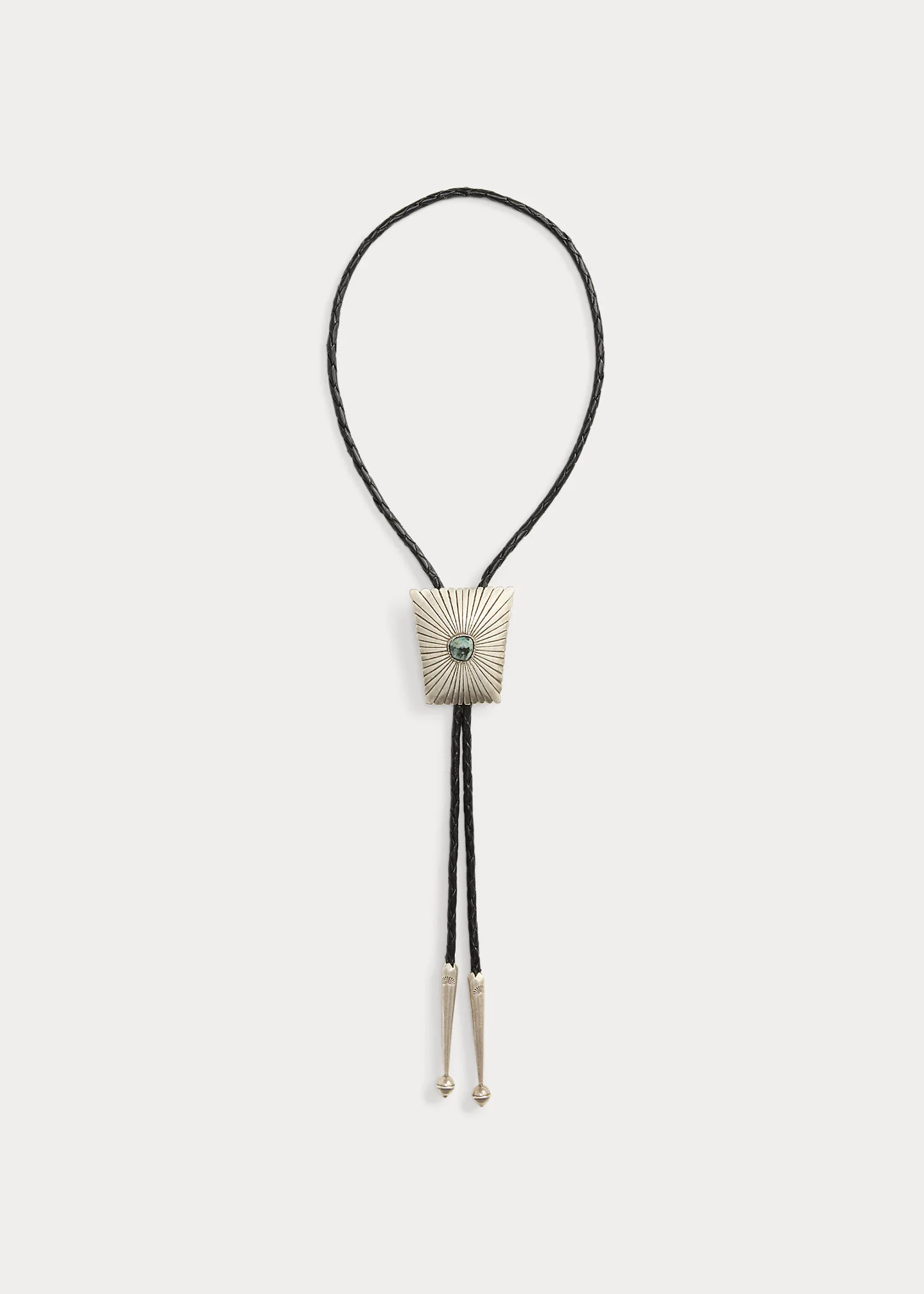 Turquoise & Leather Bolo Tie - 1