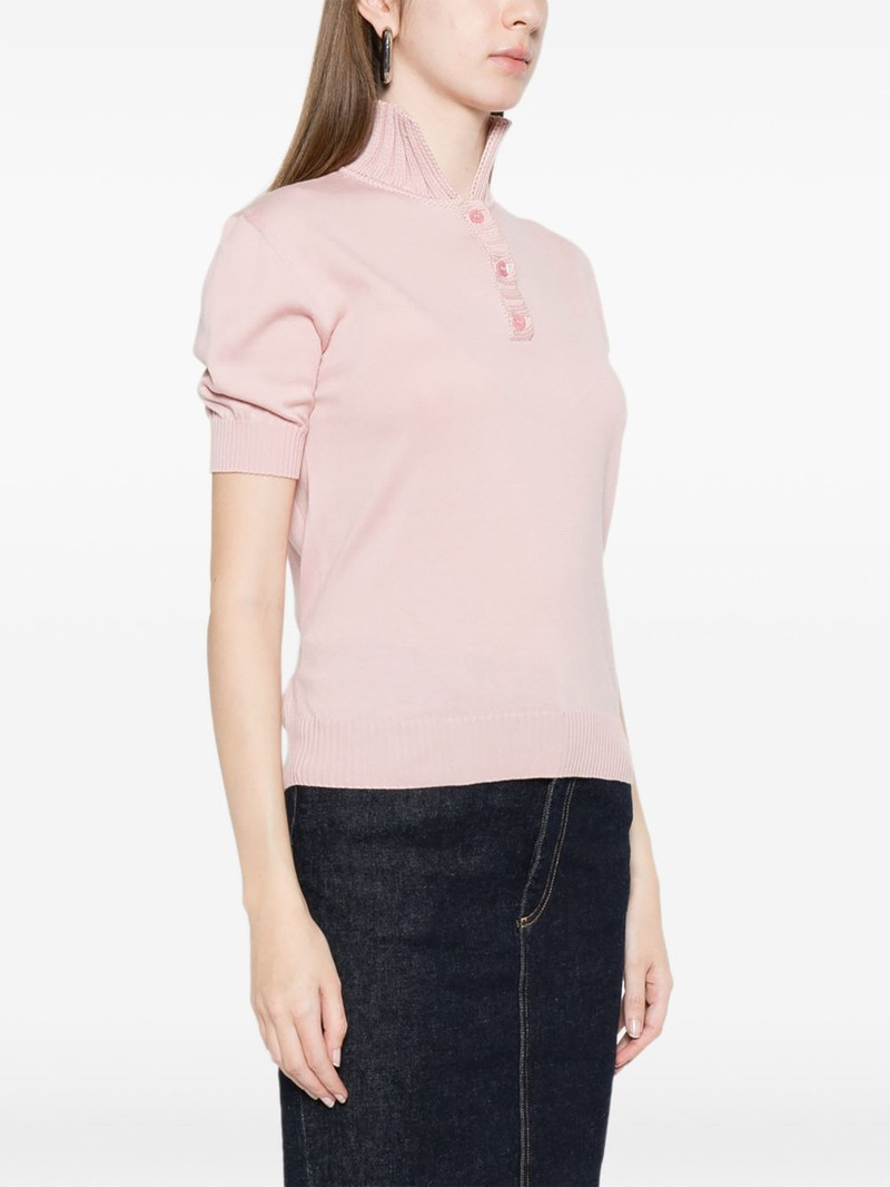 buttoned short-sleeve polo top 3