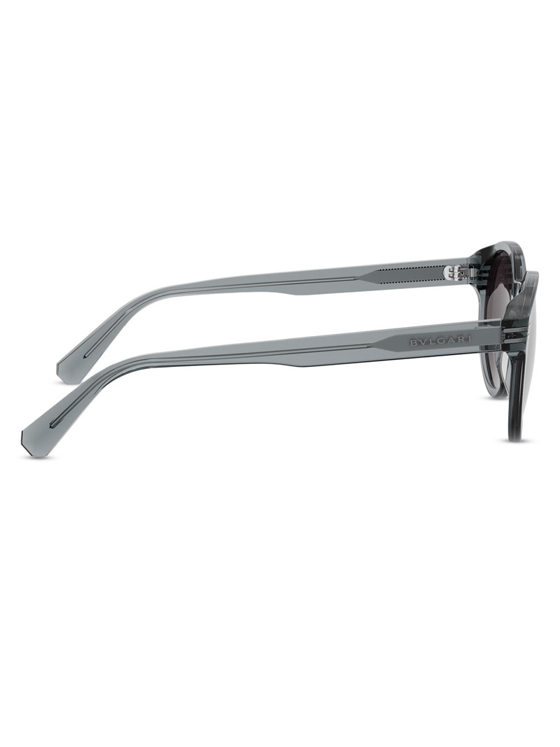 Men's B. Zero1 50MM Round Sunglasses - Transparent Dark Purple 7