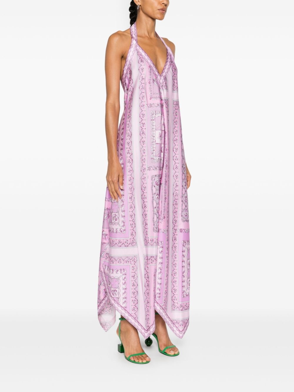 Festa-print silk midi dress - 3