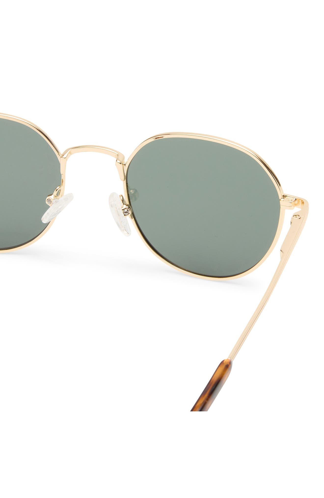 Le Specs Odyssey Round Sunglasses in Gold/Khaki Mono Pol at Nordstrom - 4