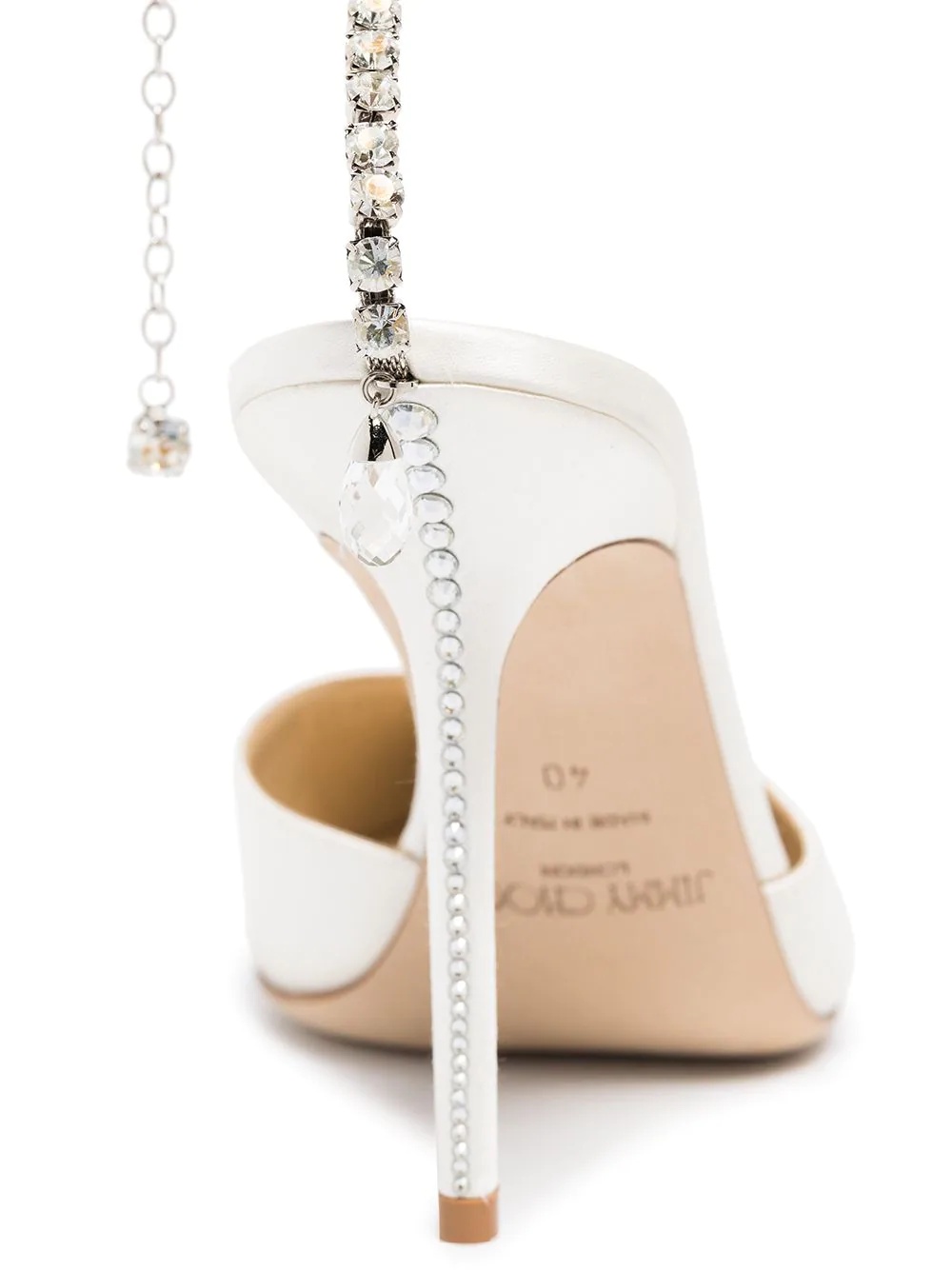 Saeda 100mm crystal-anklet pumps - 4