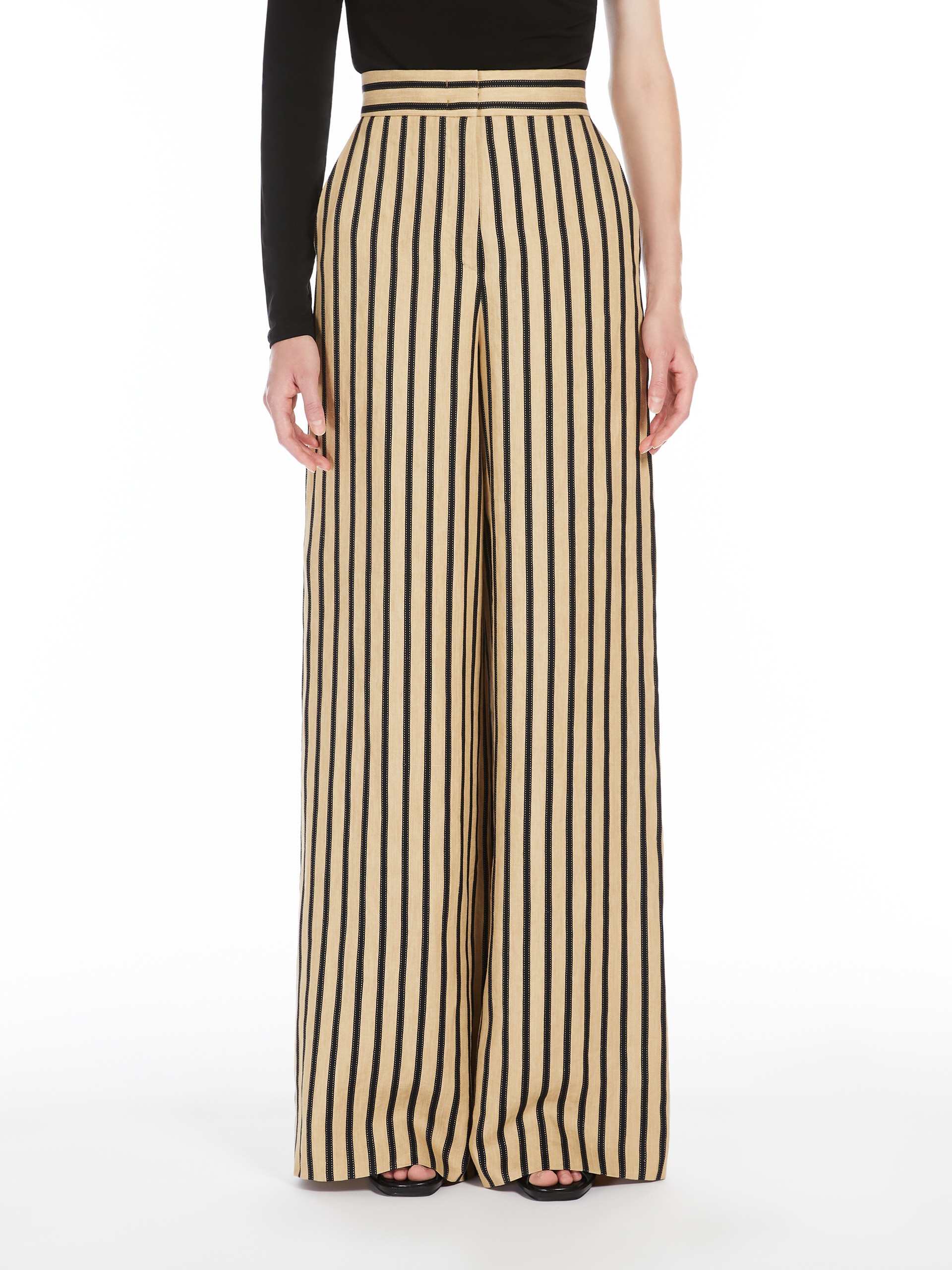 CESTINO Striped linen and cotton trousers - 3