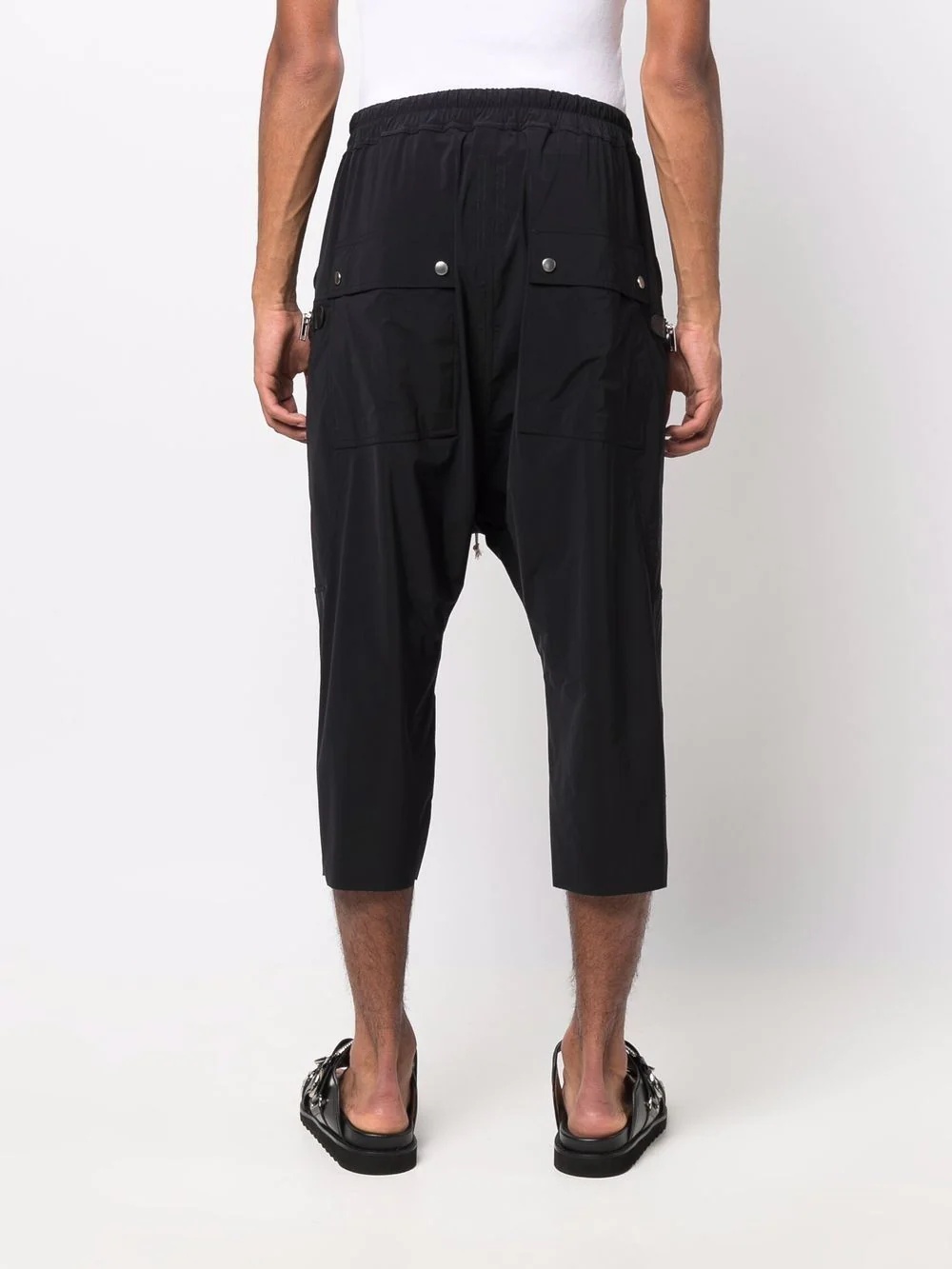 cropped drop-crotch track pants - 4