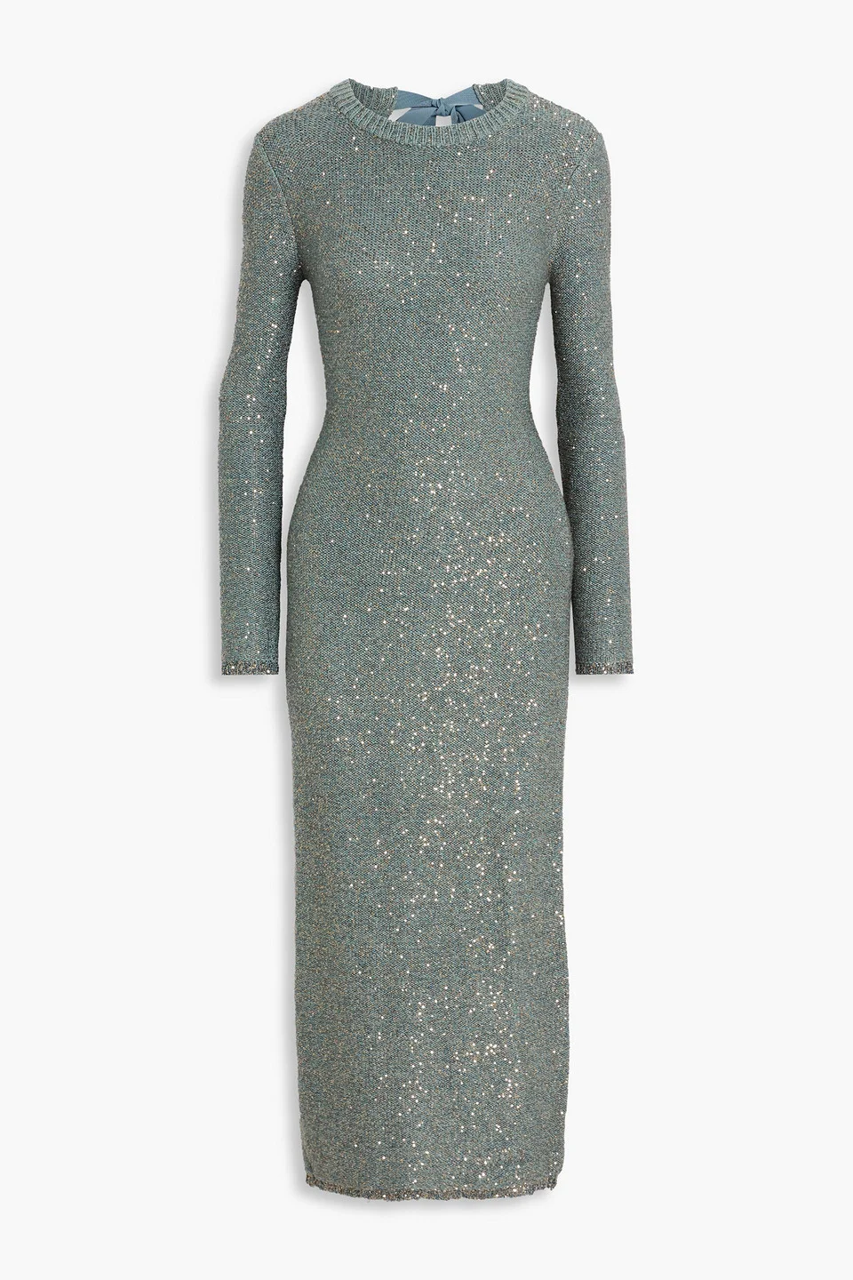 Cindy sequin-embellished metallic stretch-knit midi dress - 1