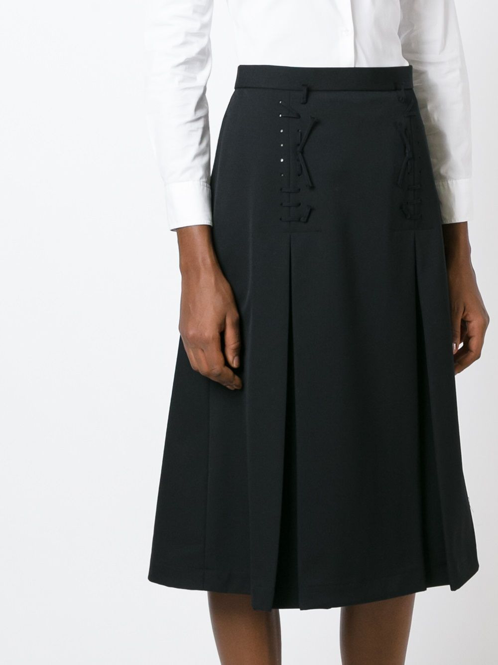 lace-up detail A-line skirt - 3