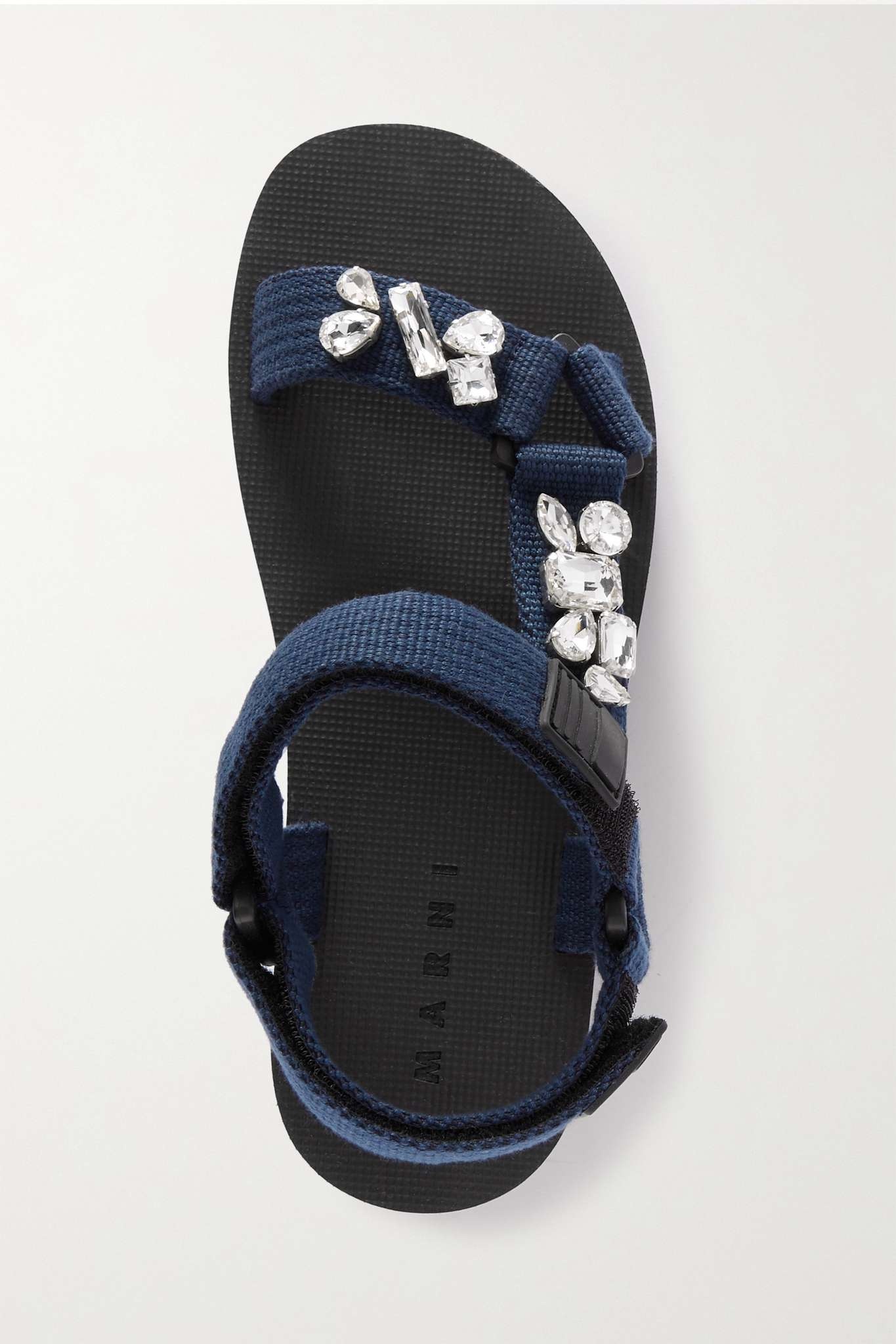 Crystal-embellished grosgrain platform sandals - 5