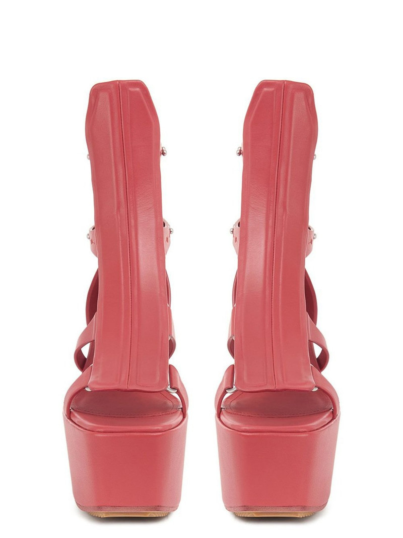 Sandals In Red Leather 2