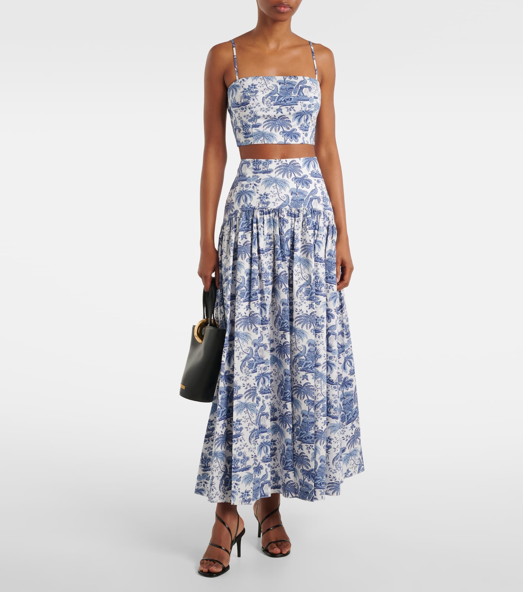 Federico printed cotton crop top - 2