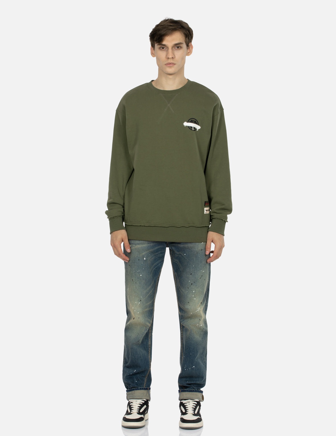 Graffiti Daicock and Kamon Print Relax Fit Sweatshirt - 6