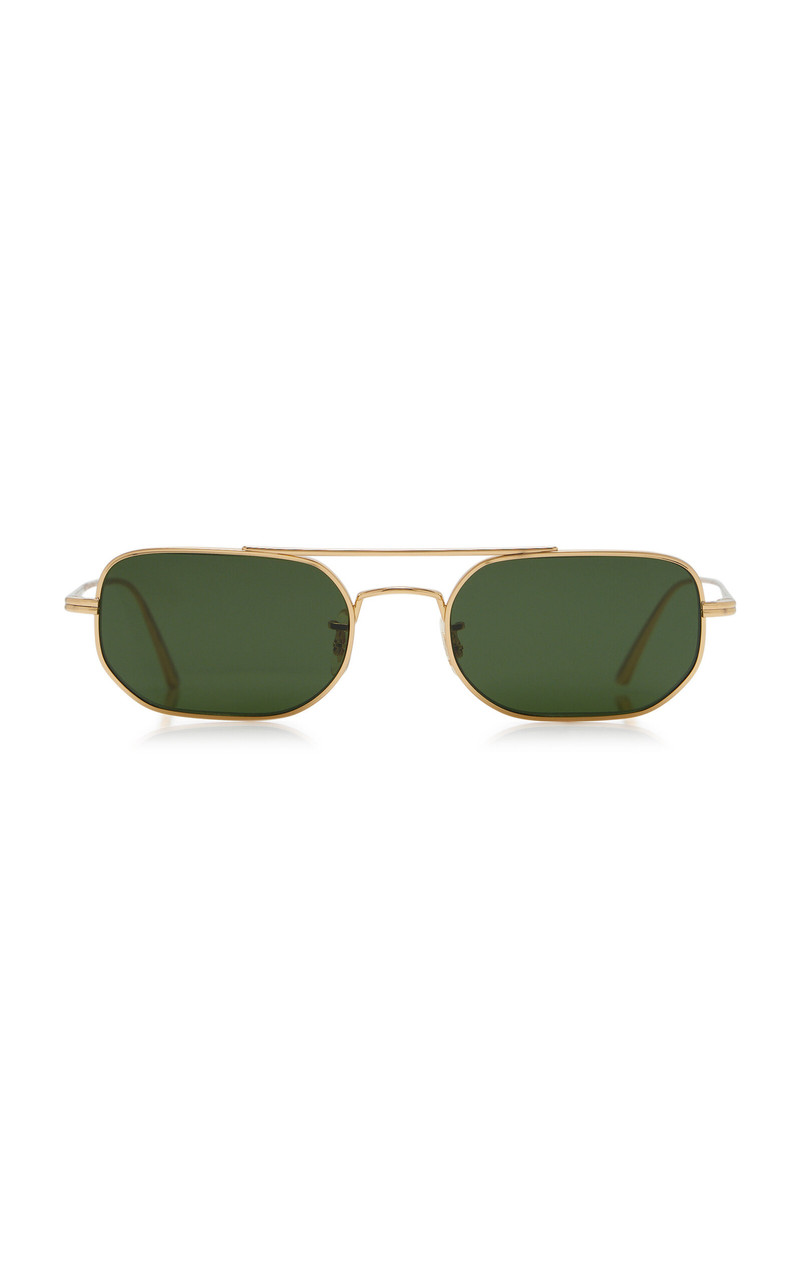 Rectangle-Frame Steel Sunglasses green - 1