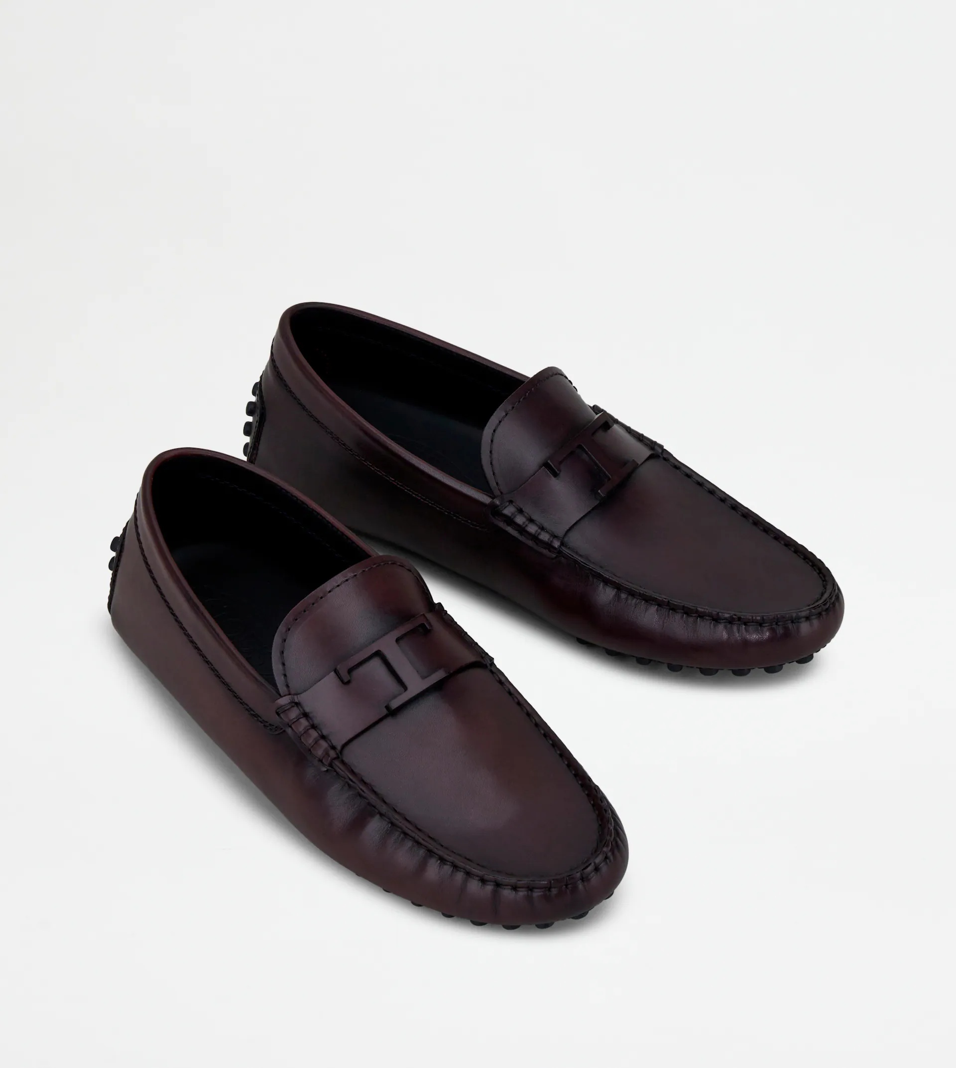 GOMMINO DRIVING SHOES IN LEATHER - BURGUNDY - 4