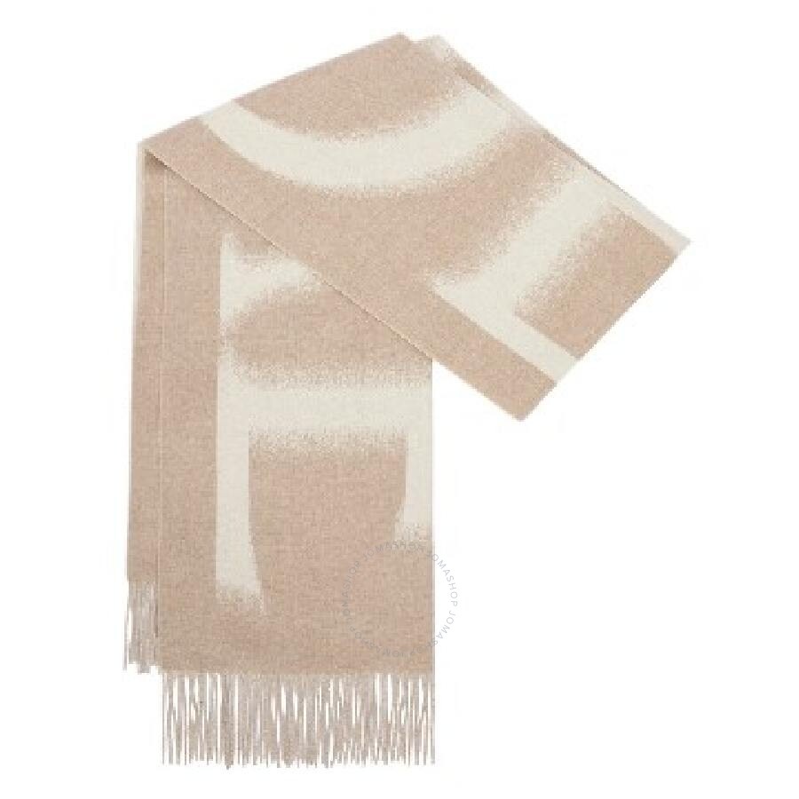 Loewe Wool- Cashmere Logo Detailed Fringed Scarf - 2
