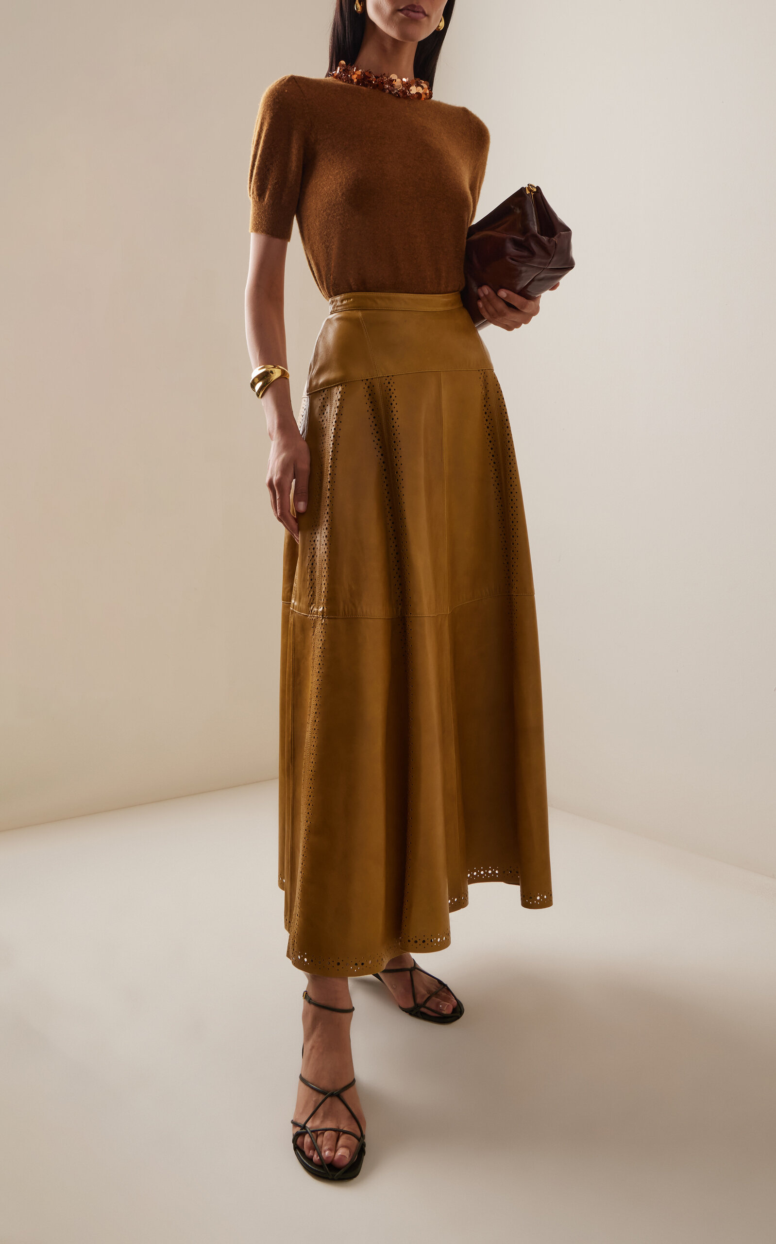 Kalani Embroidered Cashmere Pullover brown - 3
