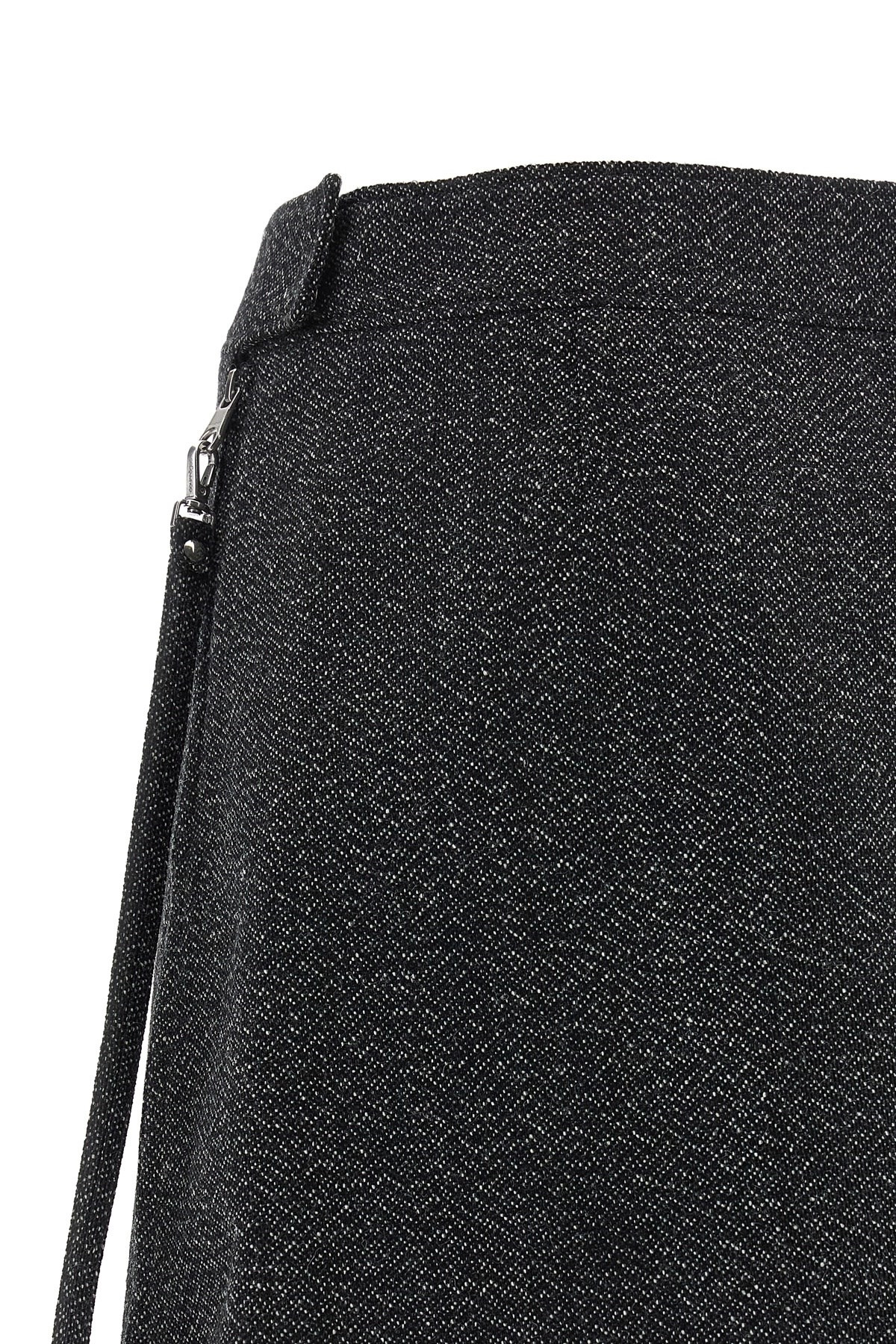 'Zipped Caviar Mini' skirt - 5