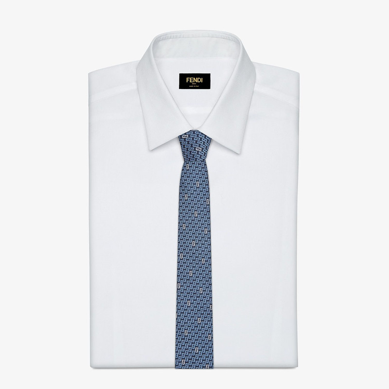 FENDI Blue silk tie outlook