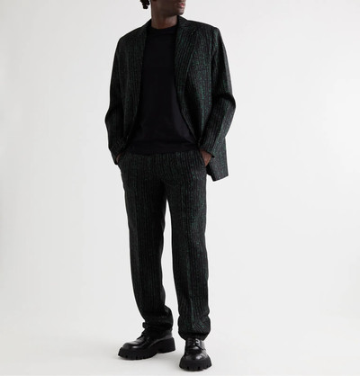 VETEMENTS Printed Pinstriped Virgin Wool-Blend Jersey Trousers outlook